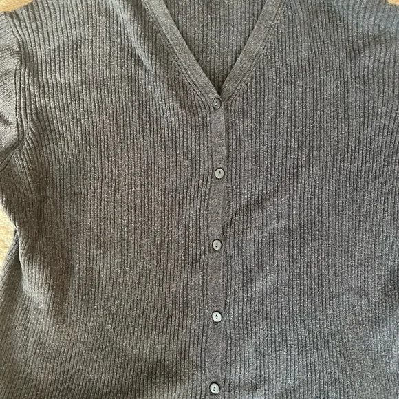 Classic Black Button-Up Cardigan - Picture 2 of 5